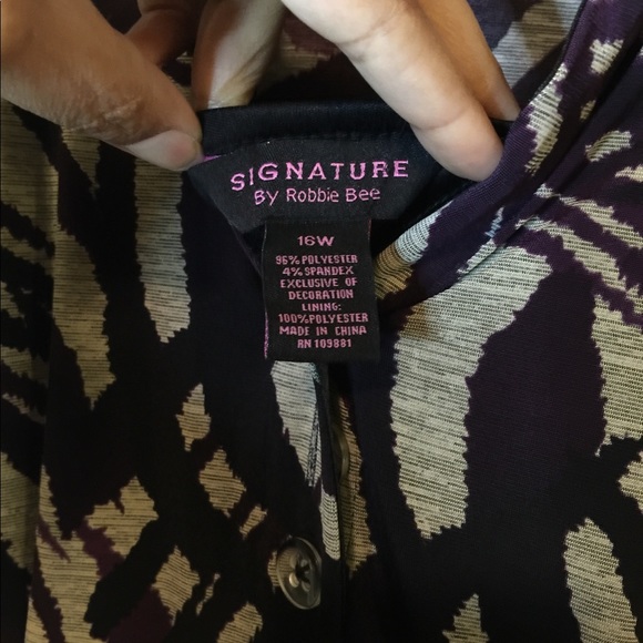 Robe Sans Manches Doublée Signature By Robbie Bee Taille 10 – Occasion Très Bon état, Motif Brodé